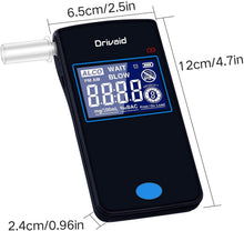 Carica l'immagine nel visualizzatore di Gallery, Drivaid Etilometro Portatile Digitale, Professionale Ricaricabile Alcool Test Con Schermo LED Display, Sensore Semiconduttore, 24 Boccagli