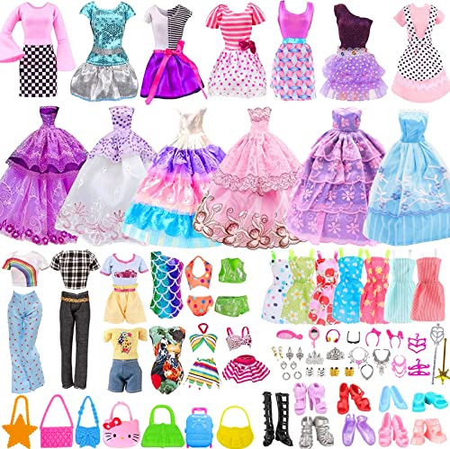 Set Di 6 Vestiti Per Bambole Da 17 Cm - Moda, Accessori Inclusi, Stili Casuali - Regalo Per Bambini (Bambola Esclusa)