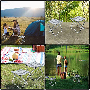 Sgabello da Campeggio Pieghevole, in Alluminio Portatile, Camping...