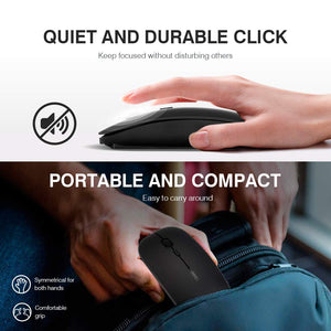 INPHIC Mouse Wireless Ricaricabile, Ottico Mini M Size, Nero magico - Ilgrandebazar