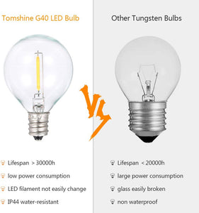 Catene Luminose LED,Tomshine Illuminazione Giardino Luci Stringa Lampadina con 12+1 G40 LED Bulbi [Classe di efficienza energetica A+]