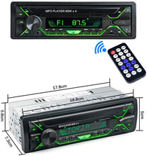 Carica l'immagine nel visualizzatore di Gallery, Aigoss Autoradio Bluetooth Stereo Auto 1 Din Car Radio FM Ricevitore 60W x 4, 5 Luci a Colori e Telecomando, Supporta MP3/ USB/SD/TF/AUX/File