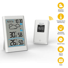 Carica l&#39;immagine nel visualizzatore di Gallery, Stazione meteorologica wireless con sensore esterno, stazione White