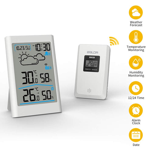 Stazione meteorologica wireless con sensore esterno, stazione White