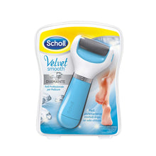 Carica l'immagine nel visualizzatore di Gallery, Scholl Velvet Smooth Roll Pedicure Elettrico Professionale per Pelle Secca e Talloni Screpolati, Azzurro, con Cristalli di Diamante