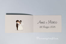 Carica l&#39;immagine nel visualizzatore di Gallery, 110 Bigliettini Bomboniera Matrimonio Nozze Caricatura Sposi