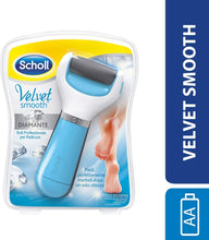 Carica l'immagine nel visualizzatore di Gallery, Scholl Velvet Smooth Roll Pedicure Elettrico Professionale per Pelle Secca e Talloni Screpolati, Azzurro, con Cristalli di Diamante