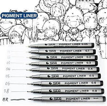 Carica l'immagine nel visualizzatore di Gallery, Fineliner, Beupro nero Pigment Liner micro penne da disegno per schizzi disegno redazione ufficio documenti Comic manga scrapbooking e scuola utilizzando