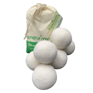 8-Natur, set di palline per asciugatrice XXL in confezione 8-9 cm, Bianco - Ilgrandebazar