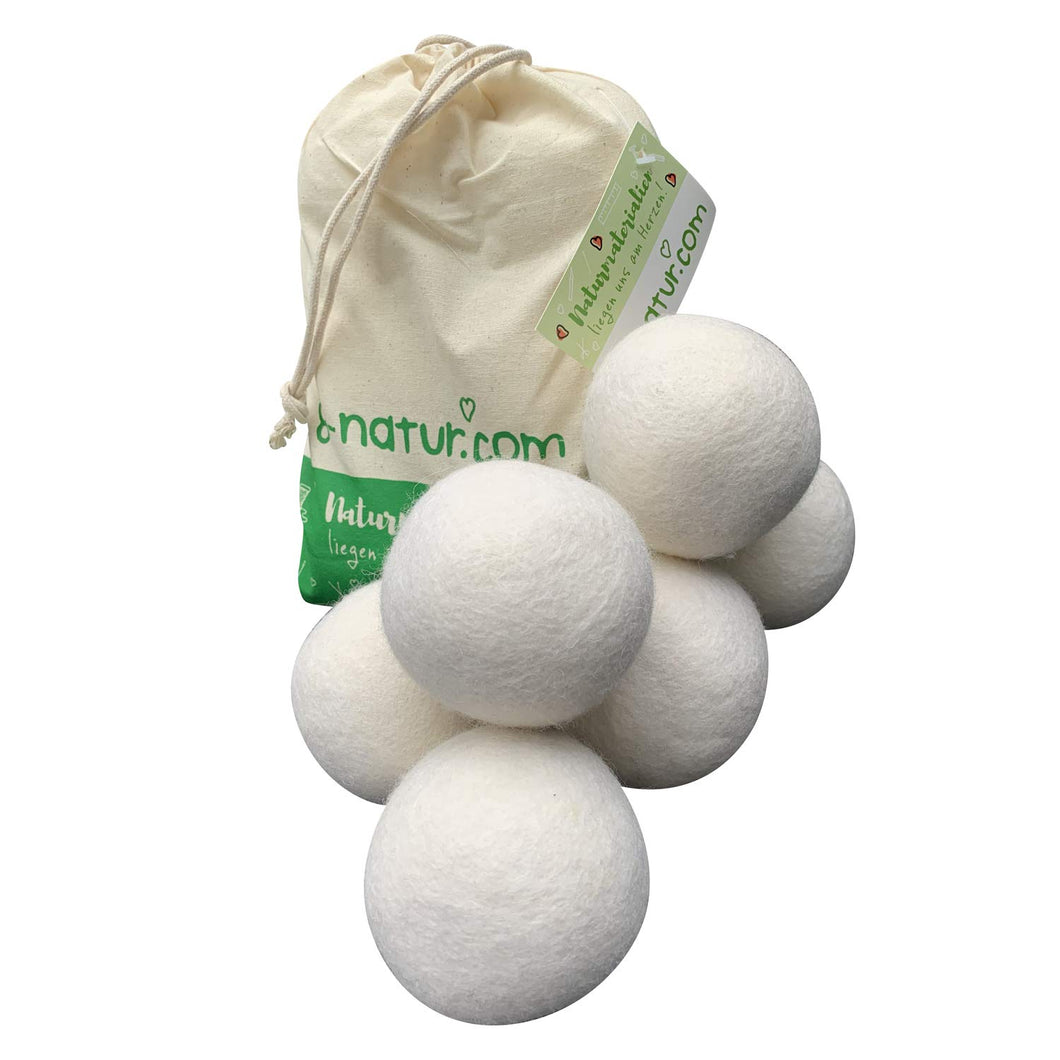 8-Natur, set di palline per asciugatrice XXL in confezione 8-9 cm, Bianco - Ilgrandebazar