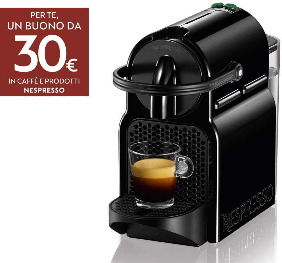 Nespresso Inissia EN80.B Macchina per caffè espresso, a capsule, 1260 W, 1 Tazza, 14 Decibel, 19 bar, Plastica,ROSSO Nero (Black)