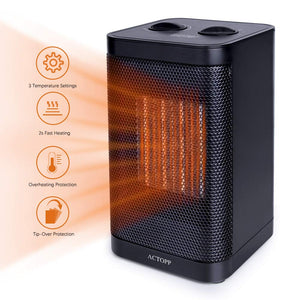 ACTOPP Termoventilatore Elettrico, 1500W Stufa Elettrica Basso Consumo 2... - Ilgrandebazar
