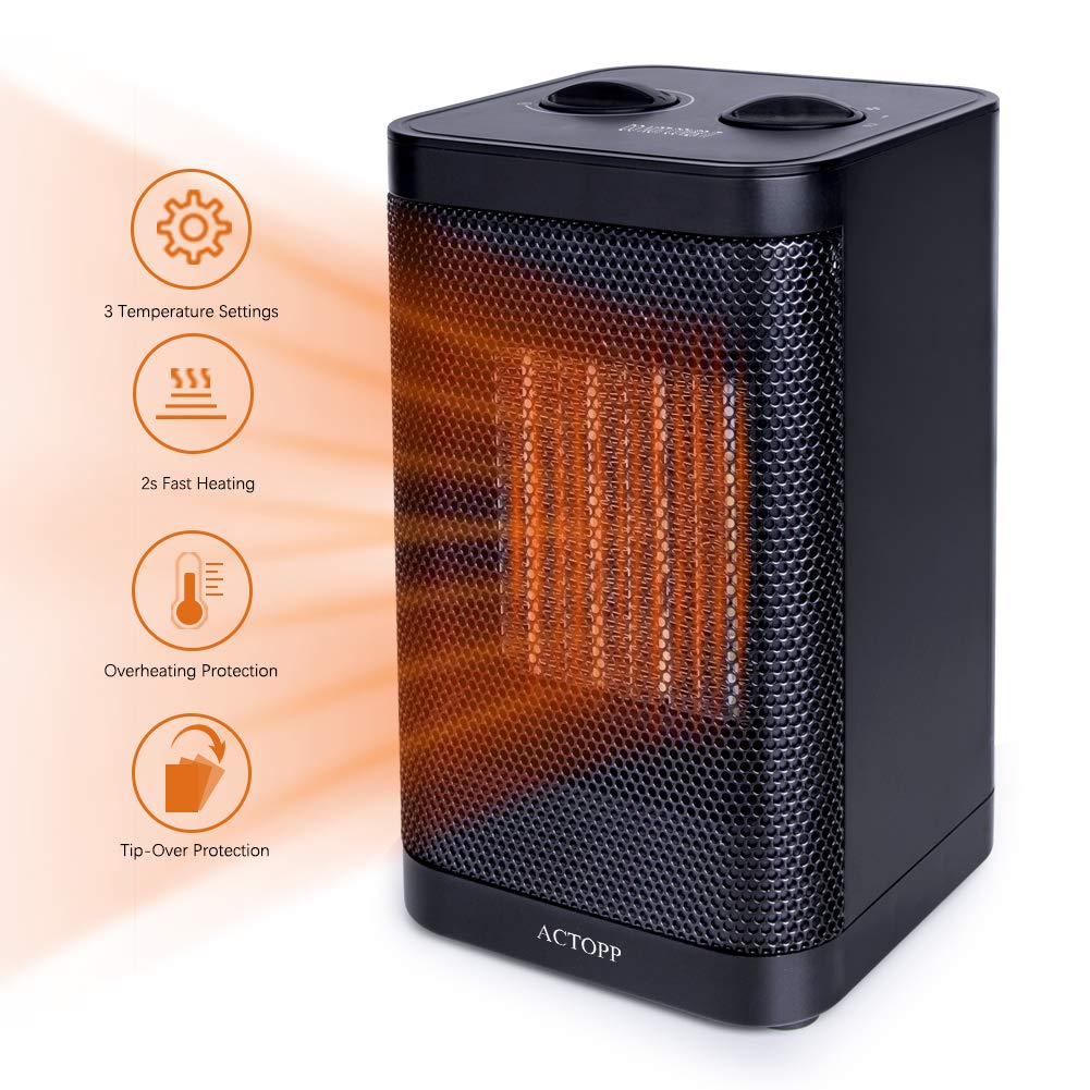 ACTOPP Termoventilatore Elettrico, 1500W Stufa Elettrica Basso Consumo 2... - Ilgrandebazar