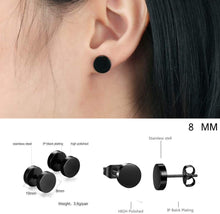 Carica l'immagine nel visualizzatore di Gallery, Hongyantech 8 Paia di Orecchini in Acciaio Inossidabile da Uomo, Orecchini in Acciaio Inox da 8 mm Orecchini Pendenti Piercing per Orecchini