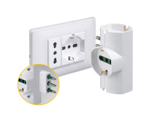 Vimar RI.00315.B Adattatore elettrico multiplo sfalsato verticale, 3 Bianco - Ilgrandebazar