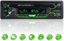 Carica l'immagine nel visualizzatore di Gallery, Aigoss Autoradio Bluetooth Stereo Auto 1 Din Car Radio FM Ricevitore 60W x 4, 5 Luci a Colori e Telecomando, Supporta MP3/ USB/SD/TF/AUX/File