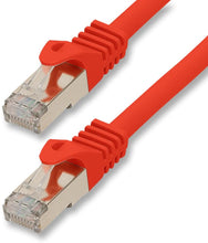 Carica l'immagine nel visualizzatore di Gallery, 1aTTack.de 0,25m - Rosso - 1 Pezzo - Cat.7 Cavi di Rete CAT7-10000 MBit/s S-FTP Doppia schermatura PIMF 600MHz 4x2xAWG26 / 7 CU Rame Non Contiene alogeni Compatibile con CAT5e CAT6 Cat 6a Cat8
