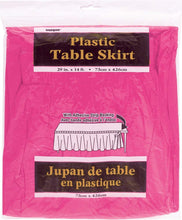 Carica l'immagine nel visualizzatore di Gallery, Unique Party- TableSkirt Gonna Plastificata da Tavola, Rosa (Shocking), 37 cm x 4.3 m, 50051