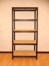 Carica l&#39;immagine nel visualizzatore di Gallery, Scaffale metallico di 180 x 75 x 35 cm con 5 mensole, nero, senza 180x75x35cm