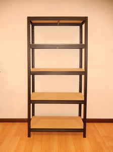 Scaffale metallico di 180 x 75 x 35 cm con 5 mensole, nero, senza 180x75x35cm