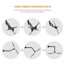 Carica l&#39;immagine nel visualizzatore di Gallery, SIMBR Supporto Tv a Parete 17-55&#39;&#39;Inclinabile e girevole, 17-55 Pollici