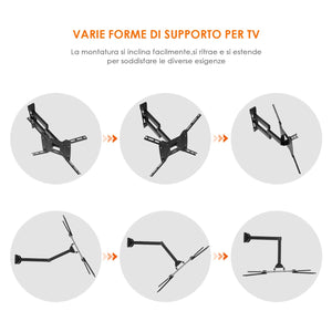 SIMBR Supporto Tv a Parete 17-55''Inclinabile e girevole, 17-55 Pollici