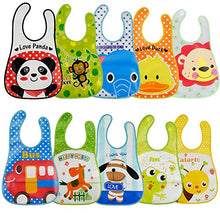Carica l&#39;immagine nel visualizzatore di Gallery, Tomkity 10 Pezzi Bavaglini Neonati Impermeabile in Plastica EVA per Bambino