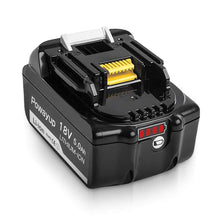 Carica l&#39;immagine nel visualizzatore di Gallery, Powayup BL1850B Sostituzione per Makita Batteria 18V 5.0Ah BL1850 5.0Ah, Nero