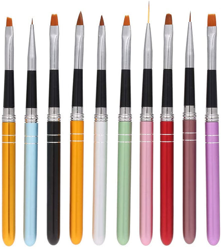 Anself 10pcs pennelli per unghie Art Design Polacco Brush Pen Set Nylon UV Gel Pittura Strumento unghie Pennello Stampa Decorazione Kit