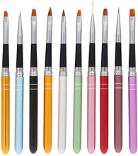 Carica l&#39;immagine nel visualizzatore di Gallery, Anself 10pcs pennelli per unghie Art Design Polacco Brush Pen Set Nylon UV Gel Pittura Strumento unghie Pennello Stampa Decorazione Kit