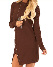 Carica l&#39;immagine nel visualizzatore di Gallery, Auxo Vestito Maglione Donna Inverno Elegante Collo Alto Abito Slim Aderente... - Ilgrandebazar