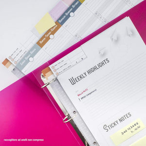 IMUMI Planner settimanale da tavolo - fori per archiviazione in raccoglitore... - Ilgrandebazar
