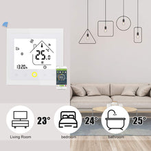 Carica l'immagine nel visualizzatore di Gallery, Termostato WiFi per Caldaia a Gas,Termostato Caldaia Schermo LCD Touch Button Retroilluminato Programmabile con Alexa e Telefono APP-Bianco