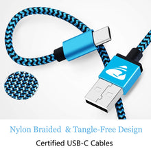 Carica l'immagine nel visualizzatore di Gallery, Cavo USB Tipo C Rapida Ricarica C 2M 3-Pezzi Nylon Intrecciato Cavo... - Ilgrandebazar