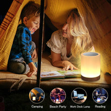 Carica l&#39;immagine nel visualizzatore di Gallery, Luce Notturna LED, Lampada da Comodino Intelligente, Controllo Tattile, Dimmerabile, USB Ricaricabile, Portatile, Colore che Cambia RGB per Bambini, Camera da Letto, Campeggio (Bianco Caldo)