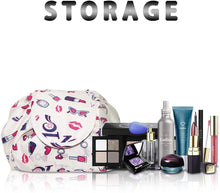 Carica l'immagine nel visualizzatore di Gallery, Borsa per il trucco con coulisse pigra Borsa per cosmetici da viaggio grande portatile Borsa per il trucco da viaggio Borsa per l'immagazzinaggio per le donne Ragazza (rossetto) Lipstick