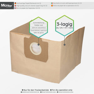 1 set da 10 sacchetti per aspirapolvere e 1 filtro a cartuccia, adatto per aspirapolvere multiuso Kärcher della serie WD3 e MV3