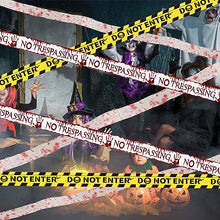 Carica l&#39;immagine nel visualizzatore di Gallery, Nastro di Avvertenza Halloween*6pcs, ACTOYS 24m Garza Insanguinata di Halloween, Nastro di Avvertimento di Halloween, Nastro di Segnalazione Pericolo, Nastri di Avvertimento per Giardino di Halloween
