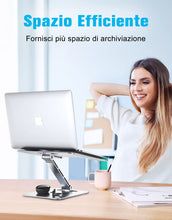 Carica l'immagine nel visualizzatore di Gallery, Babacom Supporto PC Portatile, Pieghevole Ergonomico Porta PC con Regolabile Altezza, Ventilato Alluminio Laptop Stand Compatibile con MacBook Air, Pro, Dell XPS, Samsung, Altri 10-16" Tablet