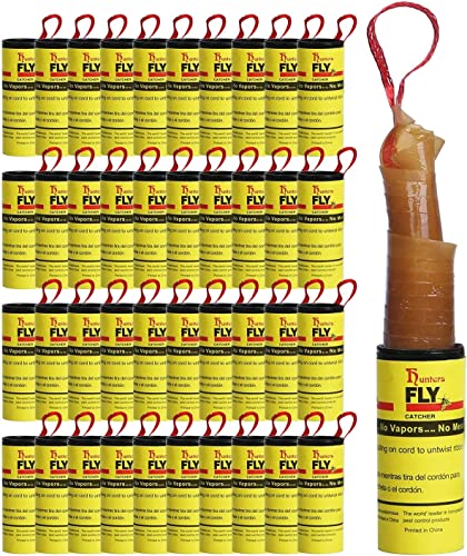 Hywean 40 Rotolini Acchiappamosche, Set di Mosche per Frutta appiccicosa per Interni Esterni Uso di Mosche, zanzare e Altri Insetti Volanti
