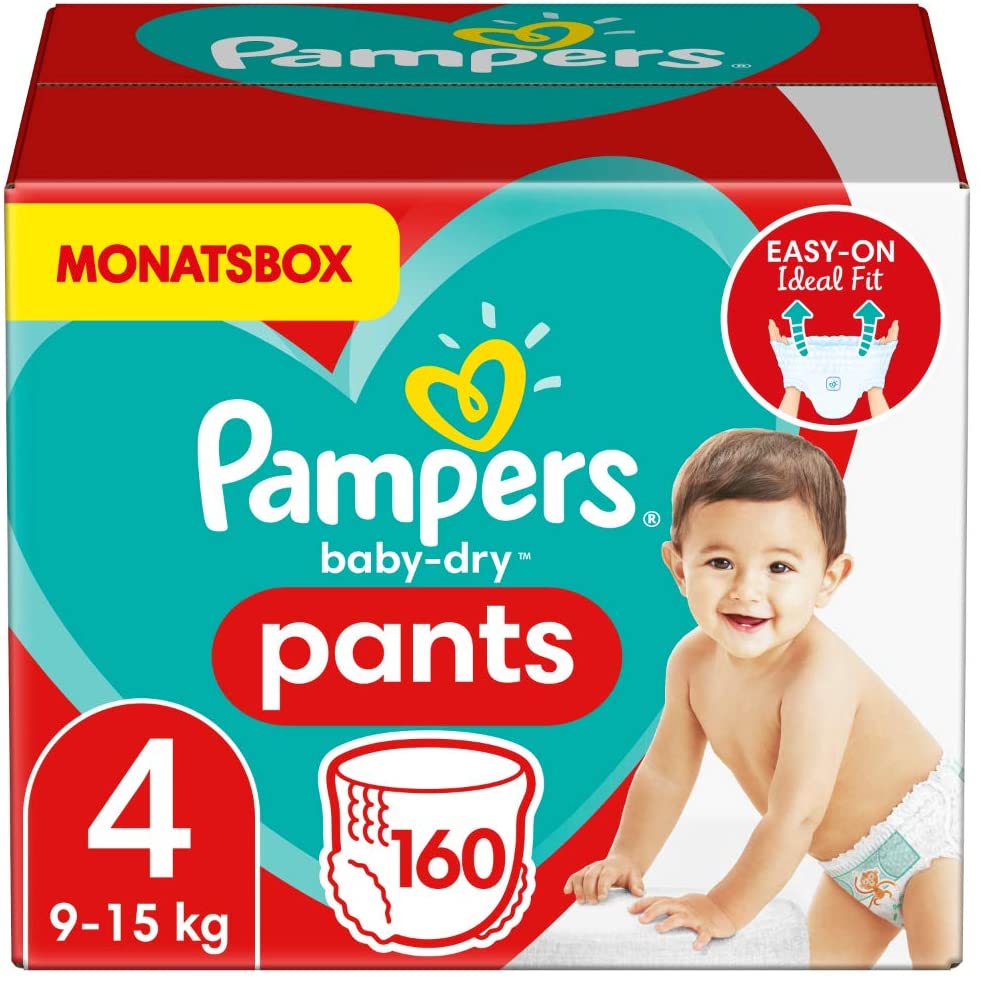 Pampers Active Baby-Dry pannolino taglia 4, 9-15 kg, 160 pezzi.