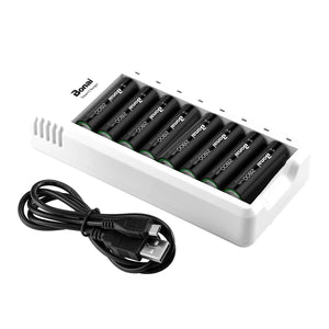 BONAI Batterie Ricaricabili AA Alta Capacità, 2800mAh Pile Stilo 8AA+C - Ilgrandebazar