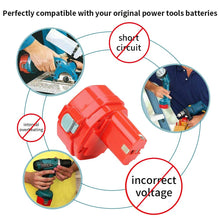 Carica l&#39;immagine nel visualizzatore di Gallery, 2 x Powayup 14.4V 3.0Ah 1420 NI-MH Sostituzione per Makita 3.0Ah-2, Rosso - Ilgrandebazar