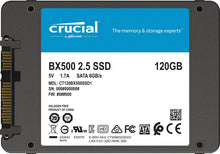 Carica l&#39;immagine nel visualizzatore di Gallery, Crucial BX500 CT120BX500SSD1(Z) SSD Interno, 120 GB, 3D NAND, 120 Black - Ilgrandebazar