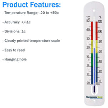 Carica l&#39;immagine nel visualizzatore di Gallery, Termometro da parete grande 380 mm Colore codificato zone - Made in UK - Uso... - Ilgrandebazar