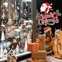 Carica l&#39;immagine nel visualizzatore di Gallery, Vetrofanie Natalizie, 9 Fogli Adesivi Natalizi per Finestre Decorazioni Natalizie per Vetrine Negozio Grandi Albero Fiocco di Neve Riutilizzabili Vetrofanie Natale Addobbi Natalizi per la Casa Interno