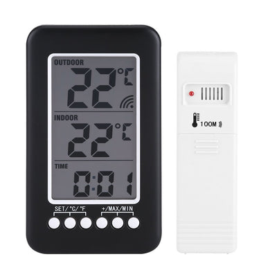 Termometro Digitale LCD Orologio Senza Fili Trasmettitore Wireless... - Ilgrandebazar