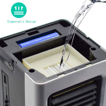 Carica l'immagine nel visualizzatore di Gallery, Condizionatore D'aria Portatile, Mini Air Cooler Personale Raffrescatore Evaporativo, Umidificatore e Purificatore con 3 Velocità per Casa, Ufficio, Camper