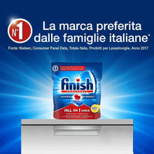 Carica l&#39;immagine nel visualizzatore di Gallery, Finish, 72 Pastiglie Per Lavastoviglie, All In One Max, Limone