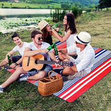 Carica l'immagine nel visualizzatore di Gallery, ZOMAKE Coperta Telo Picnic Impermeabile Strisce Rosse E Blu(200*200cm)
